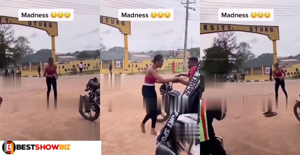 What a wicked world: Pretty lady goes m@d immediately after dropping off from an Okada (video)