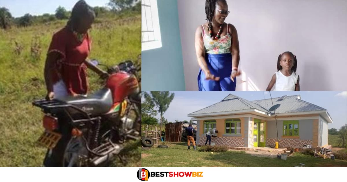 A single mother who was dumped by her husband builds her own house after riding okada for 4 years.