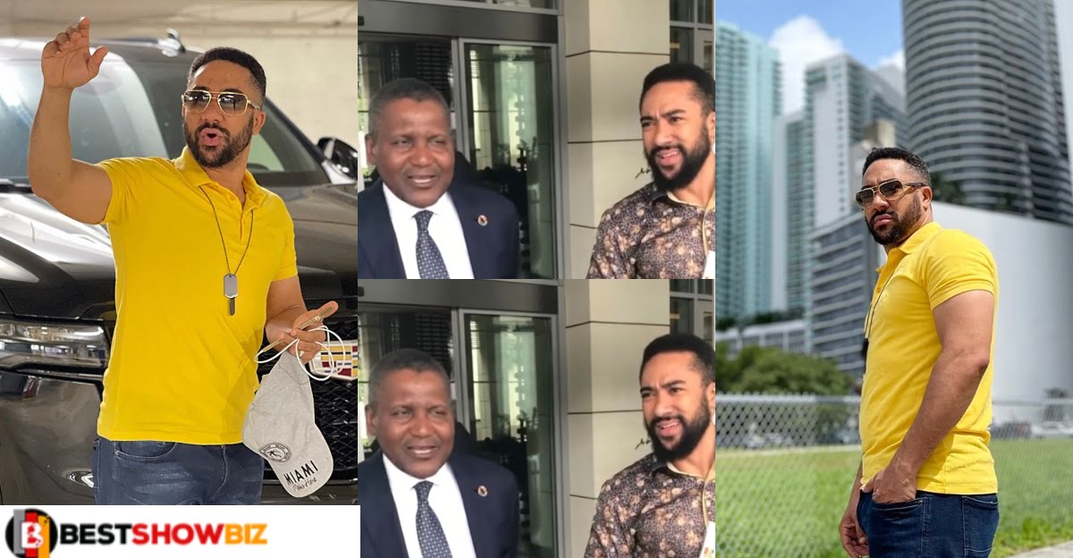 Ghanaian Actor Majid happy after meeting Africa's Richest Man, Aliko Dangote for the first time