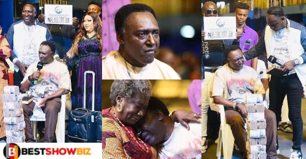 Nigerian Veteran actor Clem Ohameze Cries like a baby as he receives N8 million from a pastor for surgery.