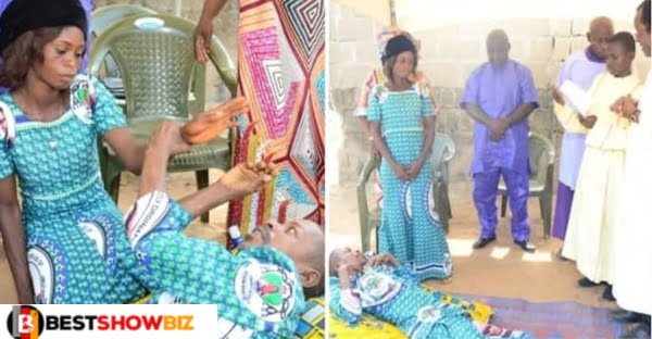 This is true love: lady marries a bedridden man, says she’ll stay with him till the end.