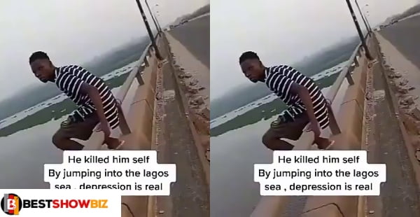 Depressed young man k!lls himself by jumping into a lagoon, he left a note for his girlfriend. (video)