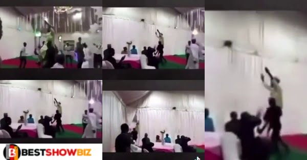 Man cries after he was invited to a wedding only to see his girlfriend as the bride at the ceremony (Video)