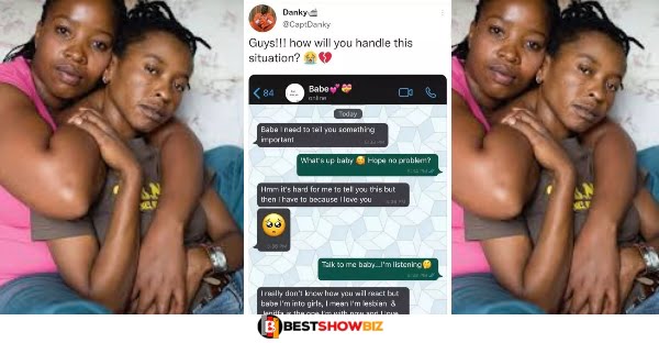 "I’m a lesbian, please forgive me"- lady confesses and begs her boyfriend