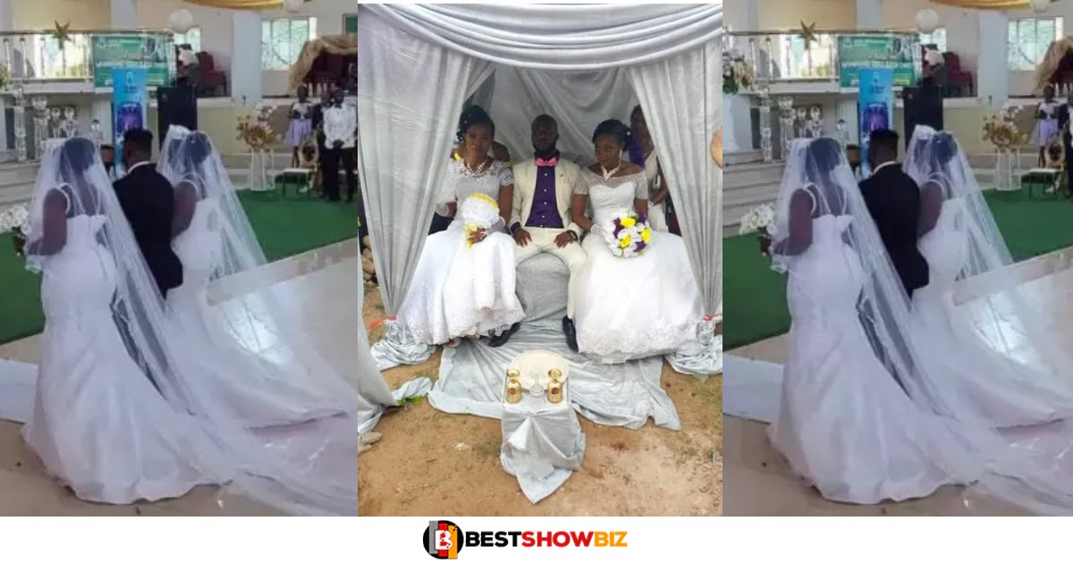 (King Solomon): Man makes huge record as he weds 2 women at the same time in church.