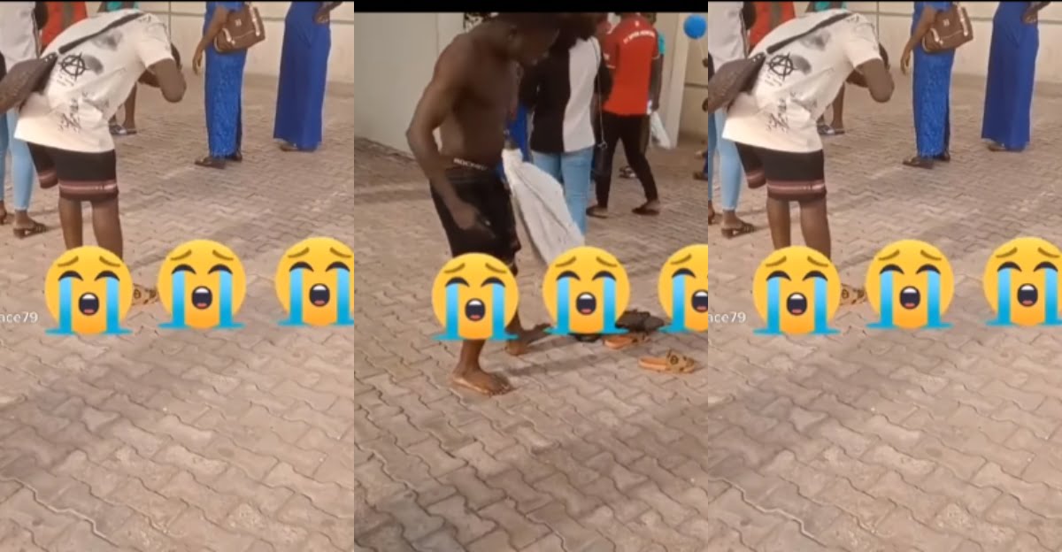 What is happening? A Man Goes M@d and Starts Undressing Moments After Entering A Bank (video)