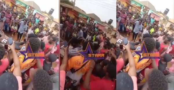 Trotro Mate disciplined in front of the public for allegedly stealing a driver's phone for his girlfriend (Video)