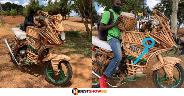 Creative Man makes an impressive Motorbike using wood (See Photos)
