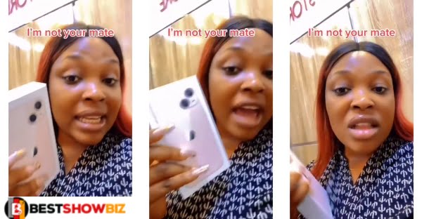 "You are not my mate. I bought 4 iPhone 13s"- Lady reveals (video)