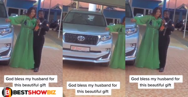 Opambour surprises his beautiful wife with a brand new Toyota Land Cruiser (video)