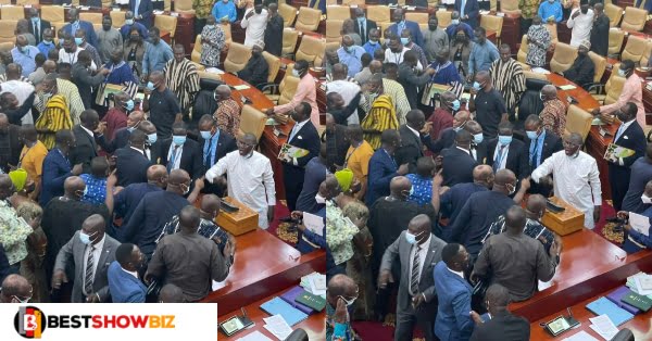 Video drops as NPP and NDC fight in parliament over 2022 budget approval