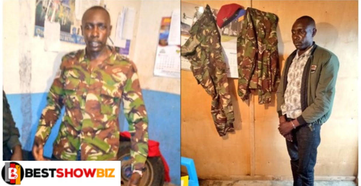 A Fake soldier who stormed police station to beat police officer caught