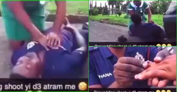 A policeman shocks his girlfriend by pretending to be dead in order to propose to her.