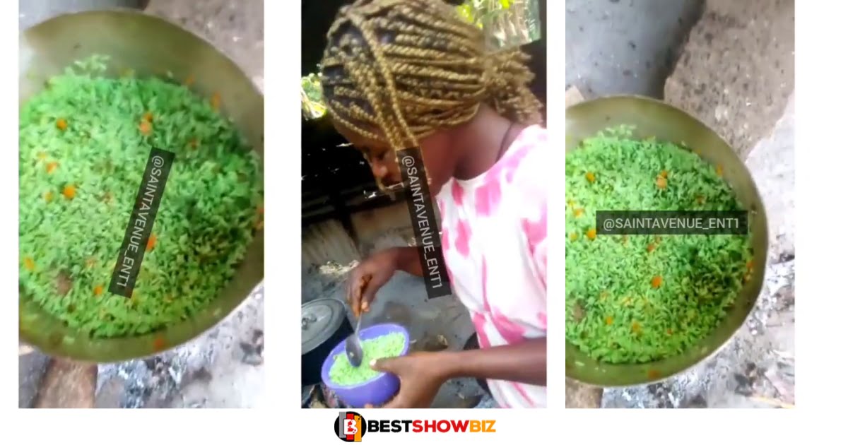 Man Shows The Green Fried Rice His Slay Queen Girlfriend Prepared For Him On Christmas