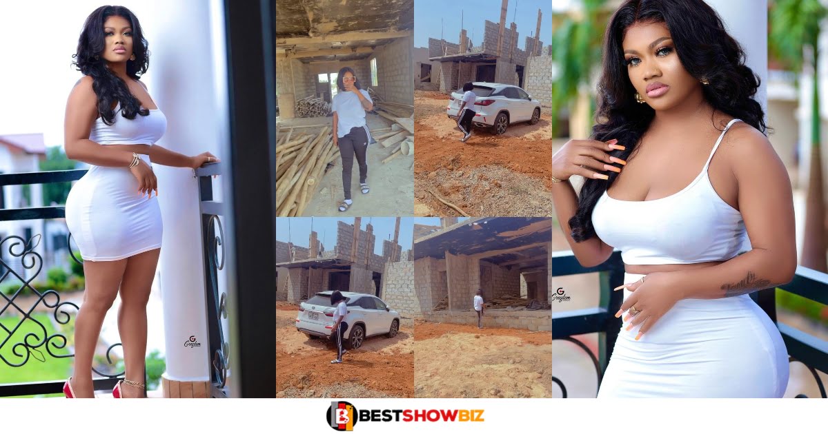 Kumawood actress Sandra Ababio flaunts her new mansion she is constructing (video)