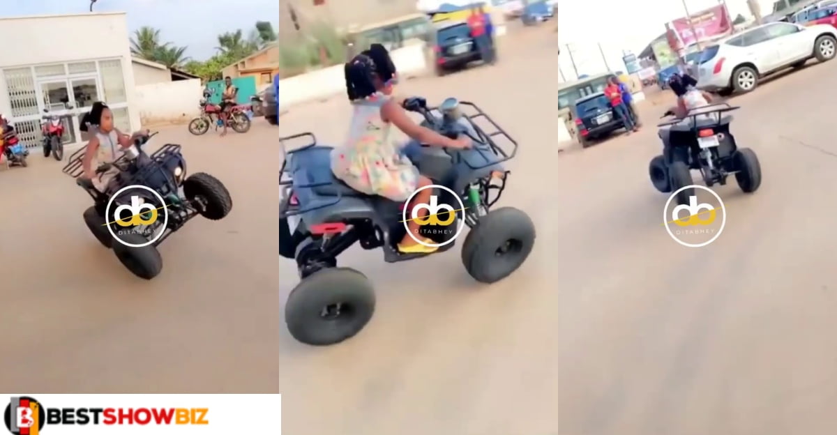 Watch video of a small girl showing his wild motorcycling skills (video)