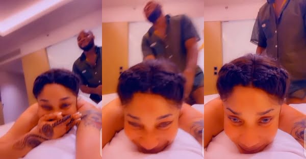 "Make Me Feel"-Tontoh Dikeh tells a Ghanaian young man massaging her in bed.