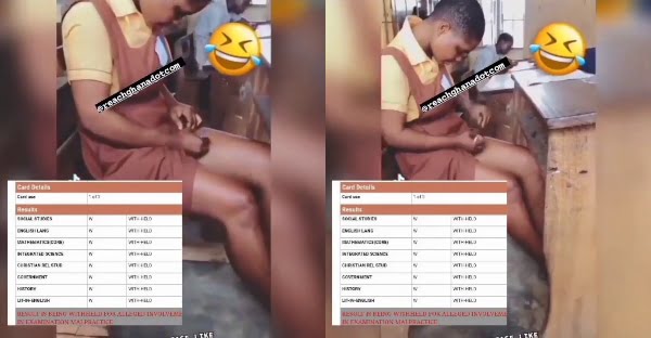 Check out the WASSCE results of the Girl Who Was Caught Writing “Apor” on her thighs.