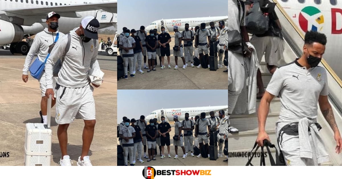 Photos: Black Stars Touch Down In Ghana After Elimination in AFCON