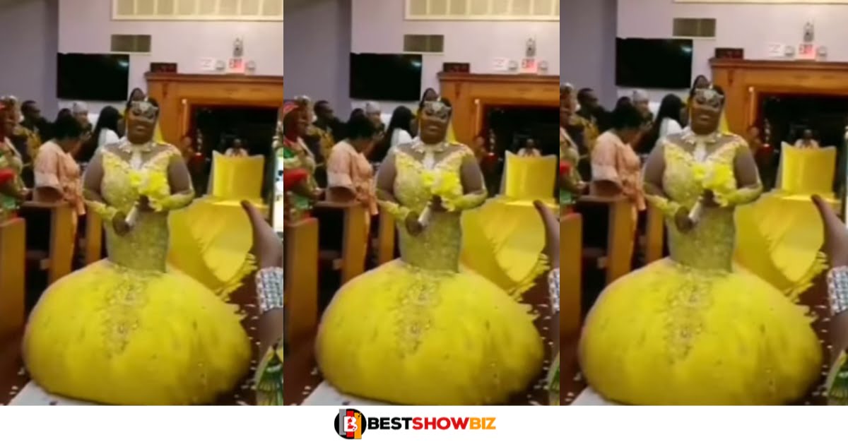 Video: Bride surprises guests with her stylish yellowish wedding gown