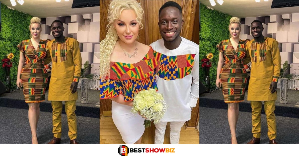 Ghanaian footballer, Aaron Donkor marries a Czech Journalist in a beautiful traditional wedding (photos)