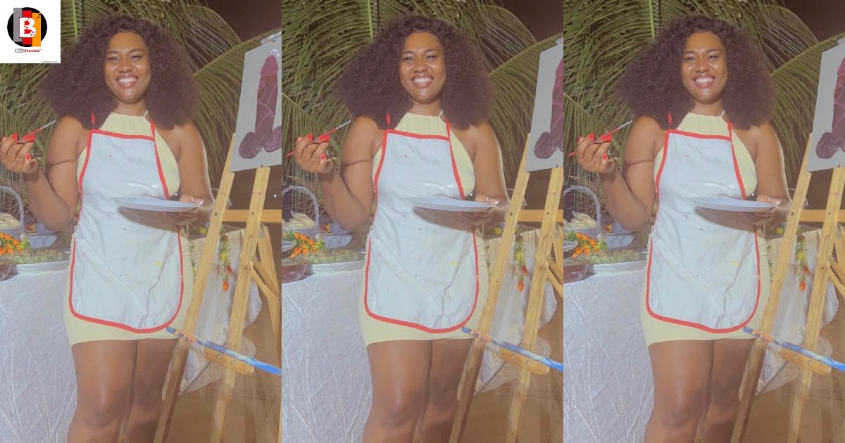 Abena Korkor Demonstrates Her Drawing And Painting Skills By Drawing A D'ck (photo)