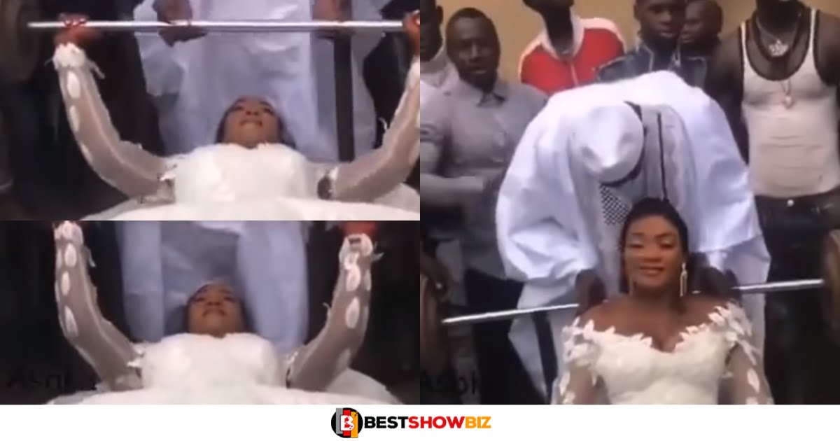 New Bride Made To Lift Heavy Metal To Show How Strong She Is. (video)