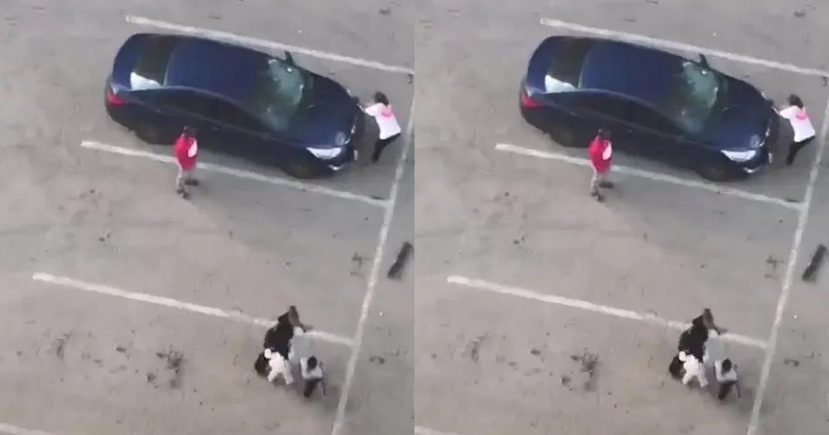 a woman was almost hit by a car after her boyfriend dumped her in the middle of the street.