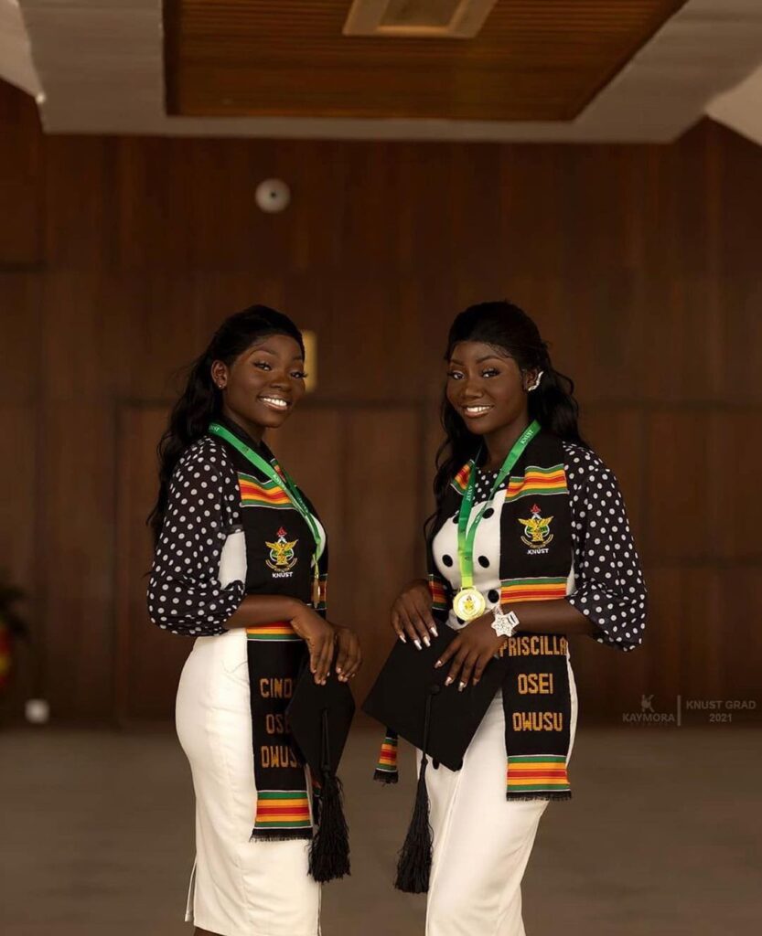 Meet the Ghanaian twins who earned degrees in real estate and actuarial science from KNUST on the same day.