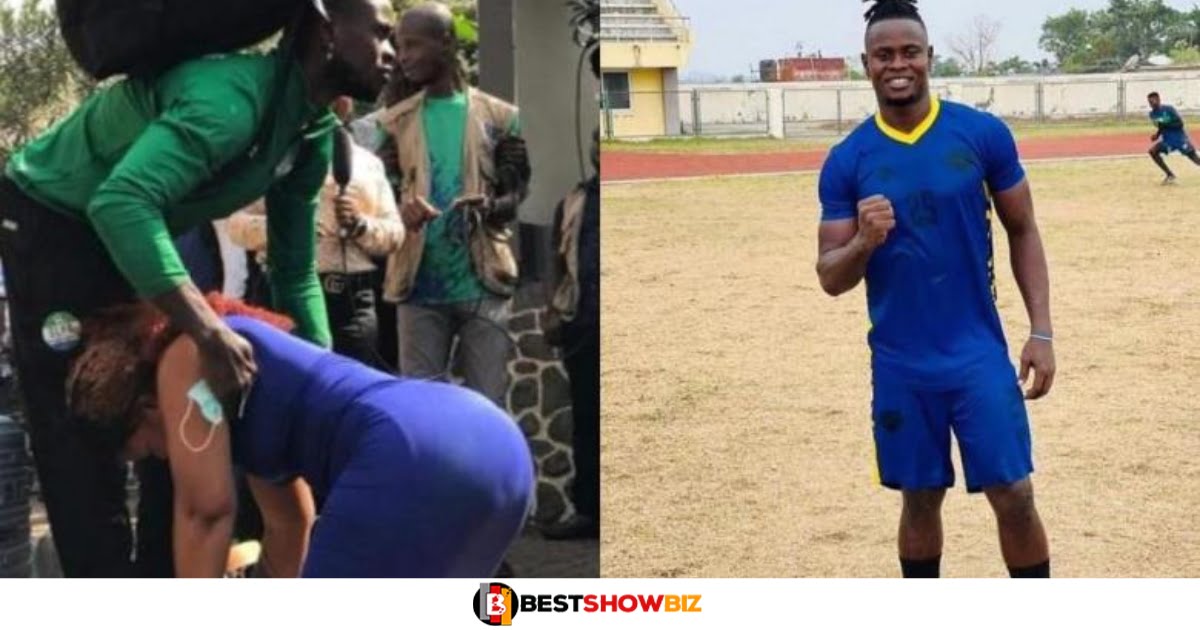 wife of a footballer kneels to ‘bless" her husband’s legs ahead of AFCON tournament