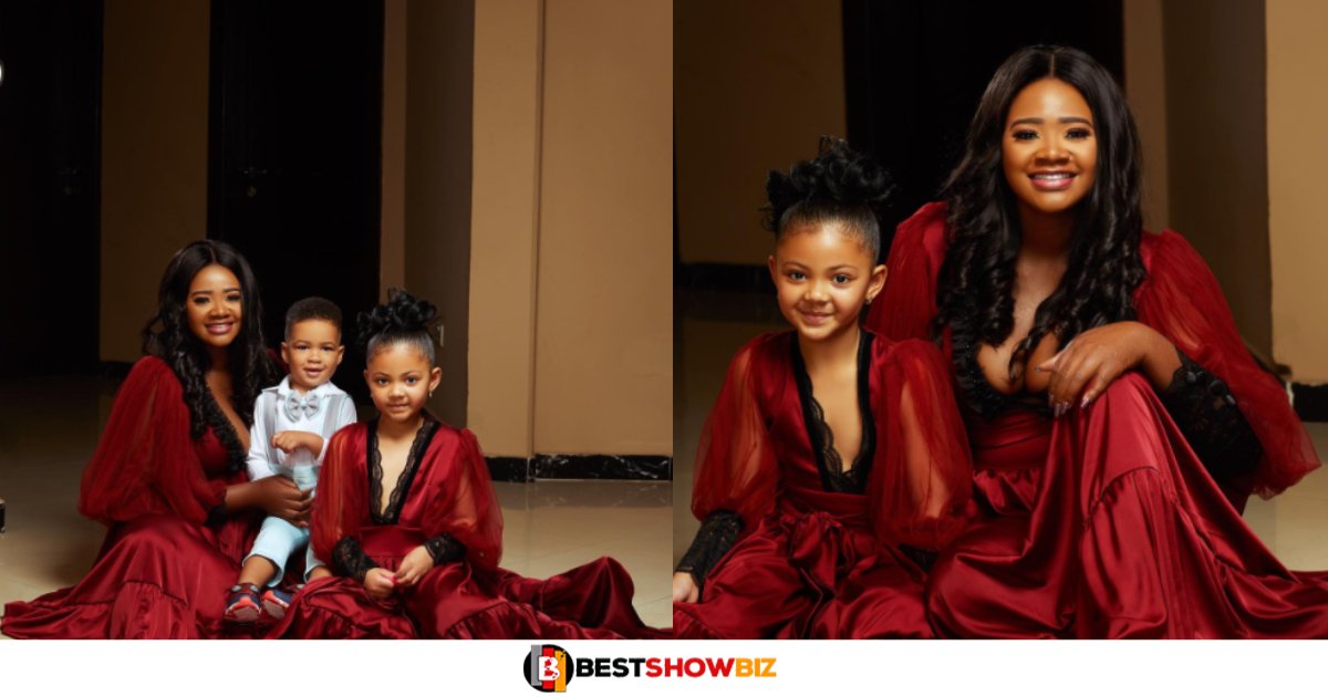 Actress Kafui Danku Flaunts her Daughter and Son in Beautiful Photos.