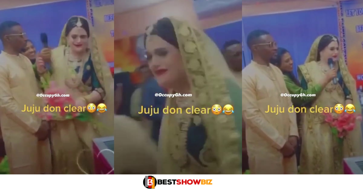 "No, i can't"- White Bride refuses in church to live with her Ghanaian husband for the rest of her life. (video)