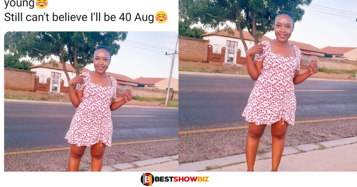 "i still can't believe I'll be 40 this year." lady shocks social media with her young look despite her age.