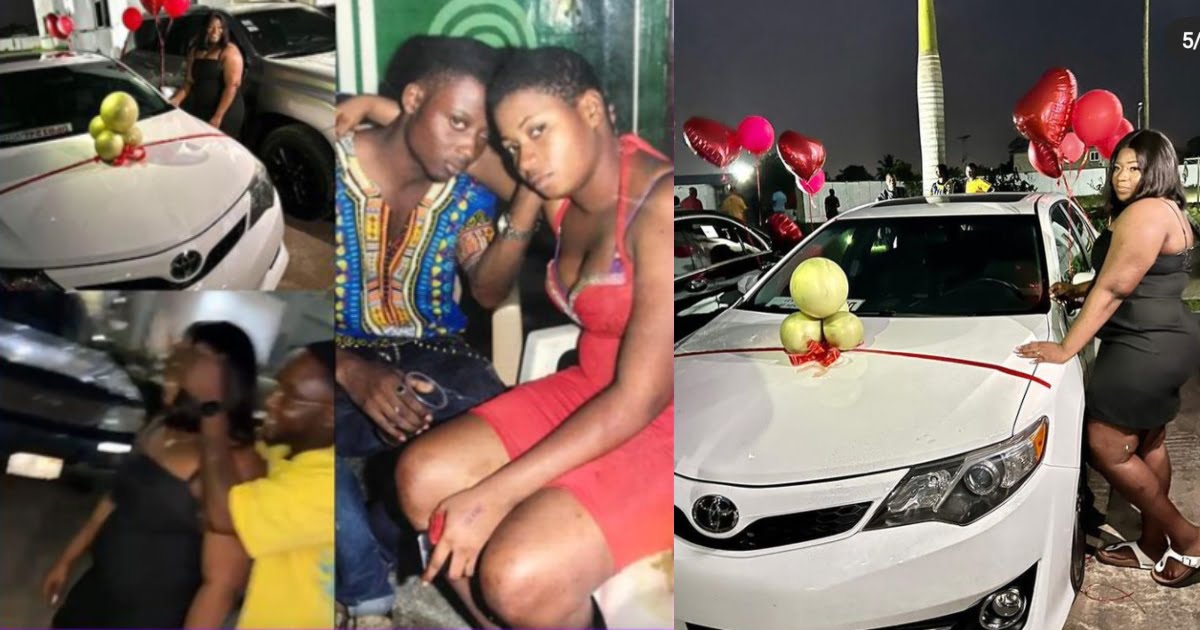 Rich Man buys a brand new car for hi girlfriend who believed in him when he was poor (photos)
