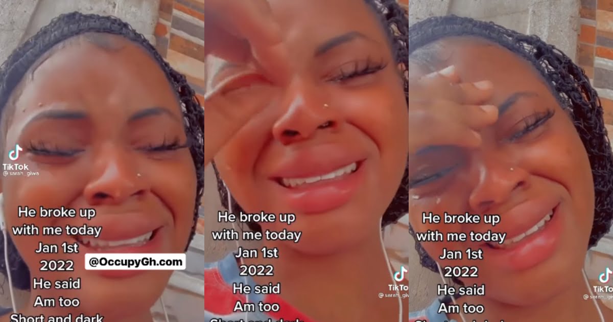 Lady cries after her boyfriend broke up with her on January 1st for being too short and dark (Video)