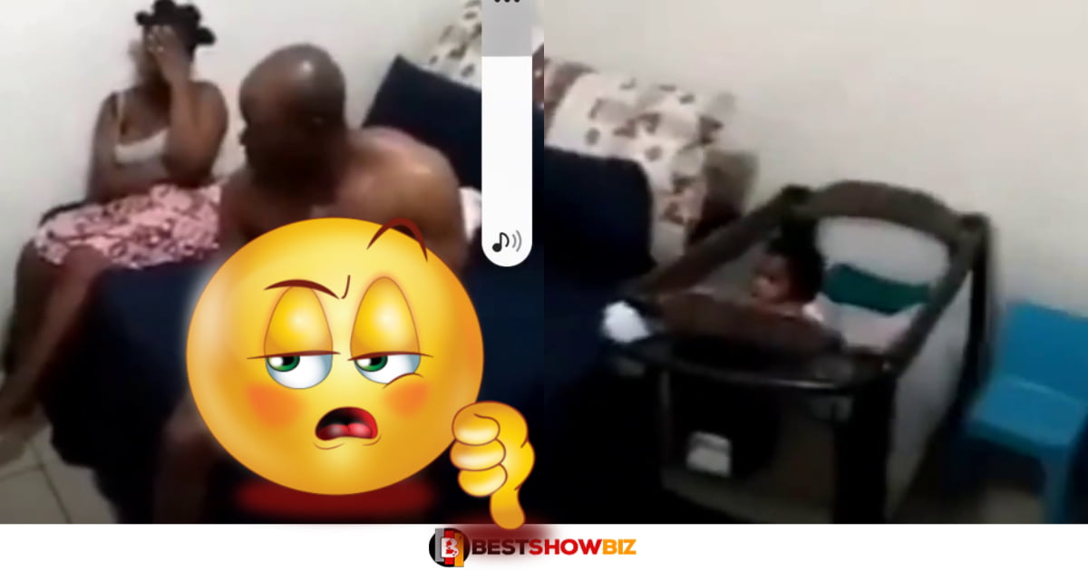 This is sad; Man catches his wife sleeping with another man whiles their newborn baby was in the same room (video)
