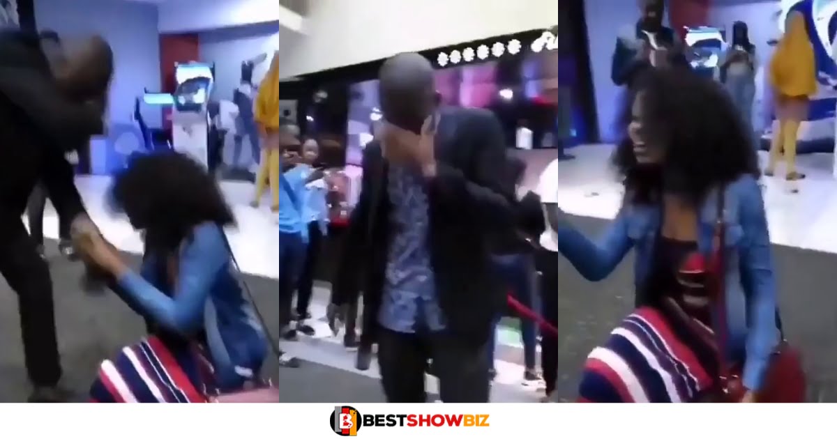 Lady slaps her boyfriend who rejected her proposal after they have dated for 6 years.