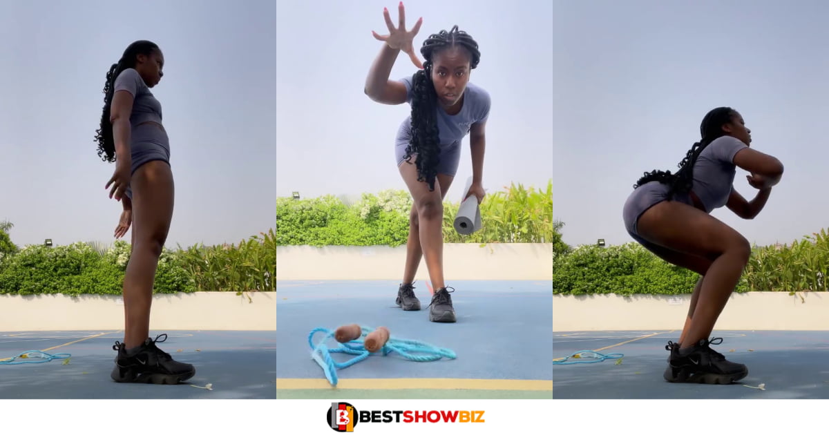 Mzvee sends social media crazy as she showcases her full body during a workout session (video)