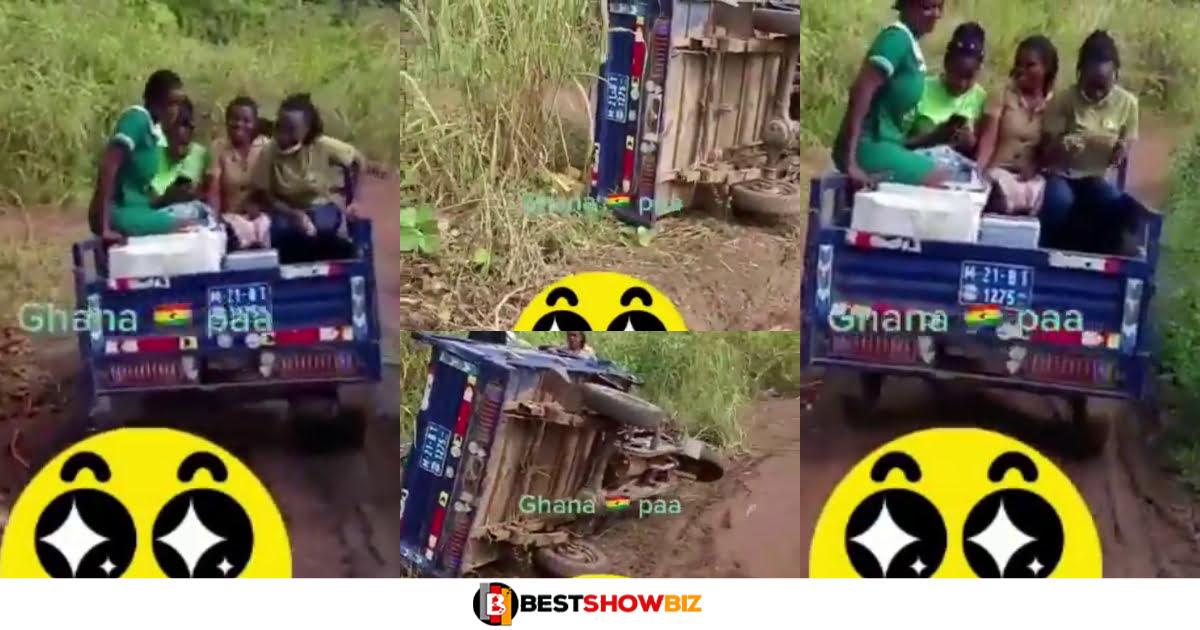 So sad: Ghanaian Nurses going to work in 'aboboyaa' gets involved in an accident (video)