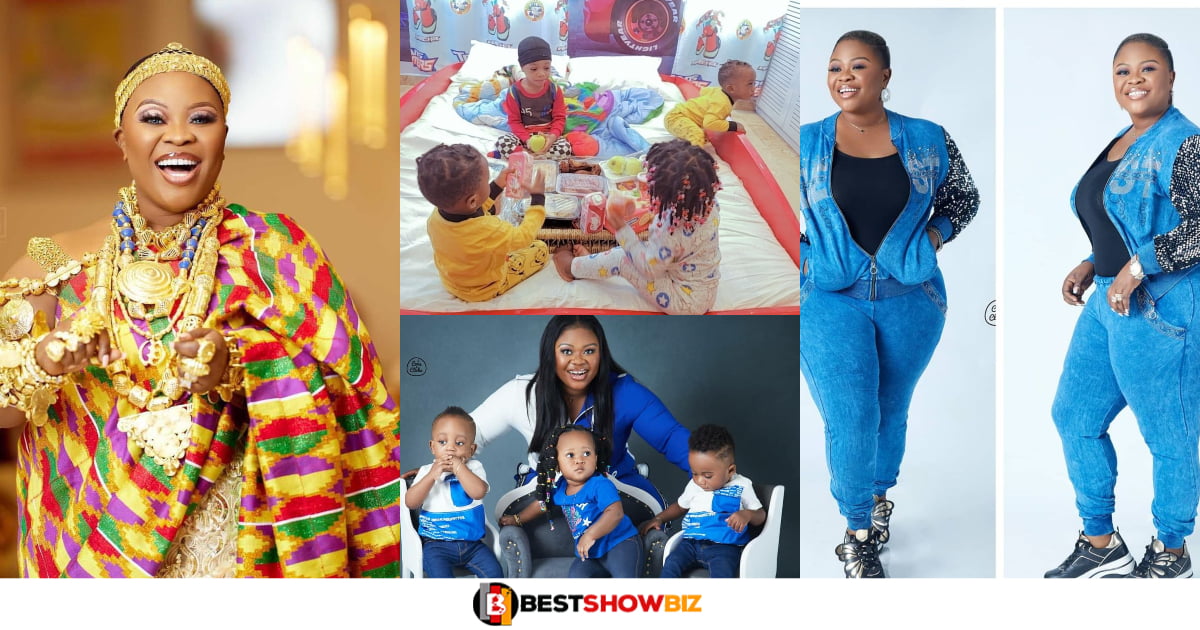 Bofowaa Flaunts her adorable grown-up triplets (see video and photos)