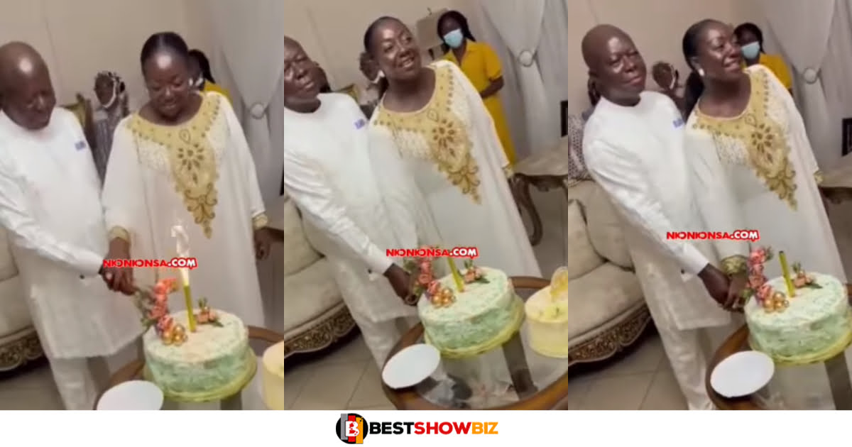 Watch Beautiful video of Otumfour Celebrating his wife's birthday party by cutting her birthday cake with her