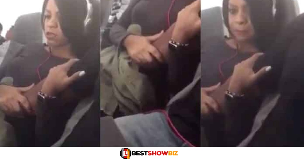 Watch video of a man f!nger!ng his girlfriend while on a plane flight (video)