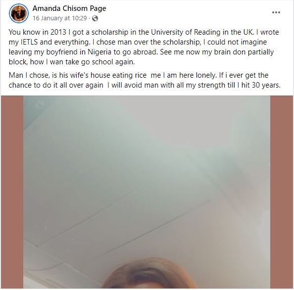 I Abandoned UK Scholarship to Stay With My Boyfriend But He Married Another Woman - Lady Cries Out