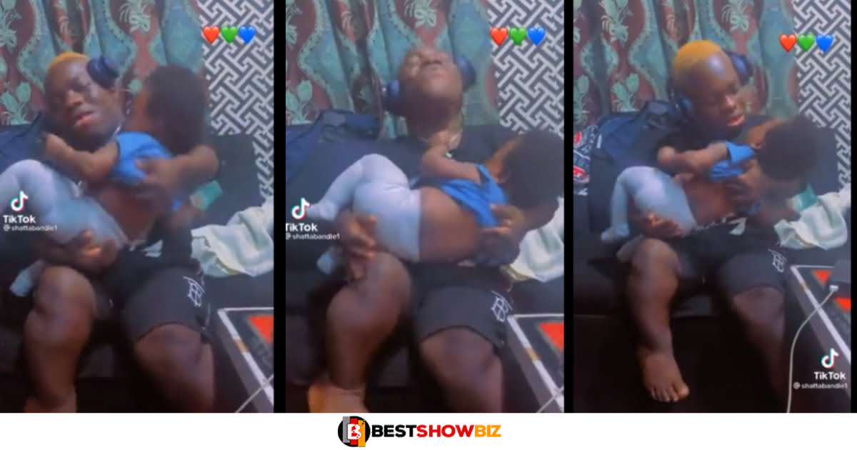 Shatta bandle shows the face of his 8-months-old daughter for the first time on social media (video)