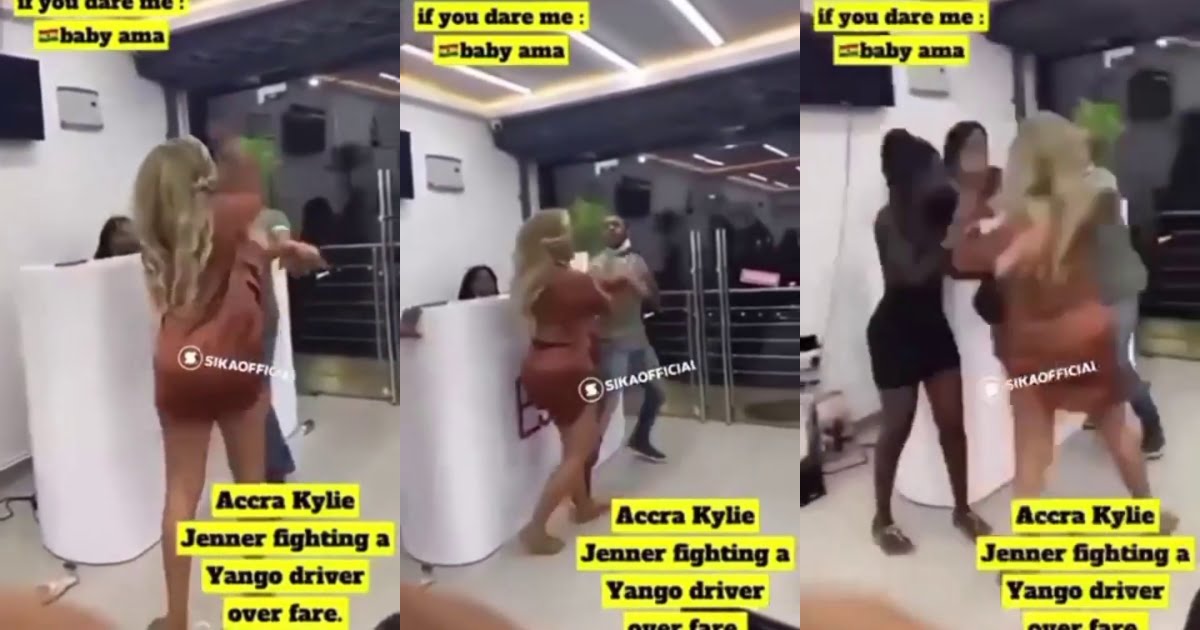 Accra: slay queen fights, taxi driver, after she failed to pay her transport fare (video)