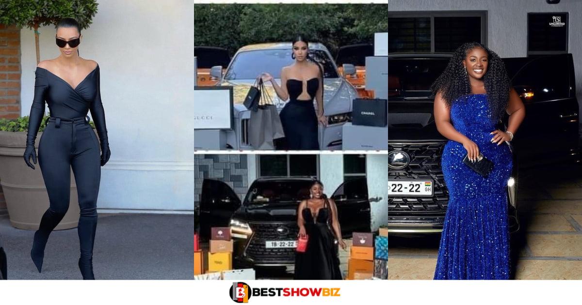 Netizens Mock Actress Tracey Boakye for Copying Kim Kardashian’s Birthday Photoshoot.