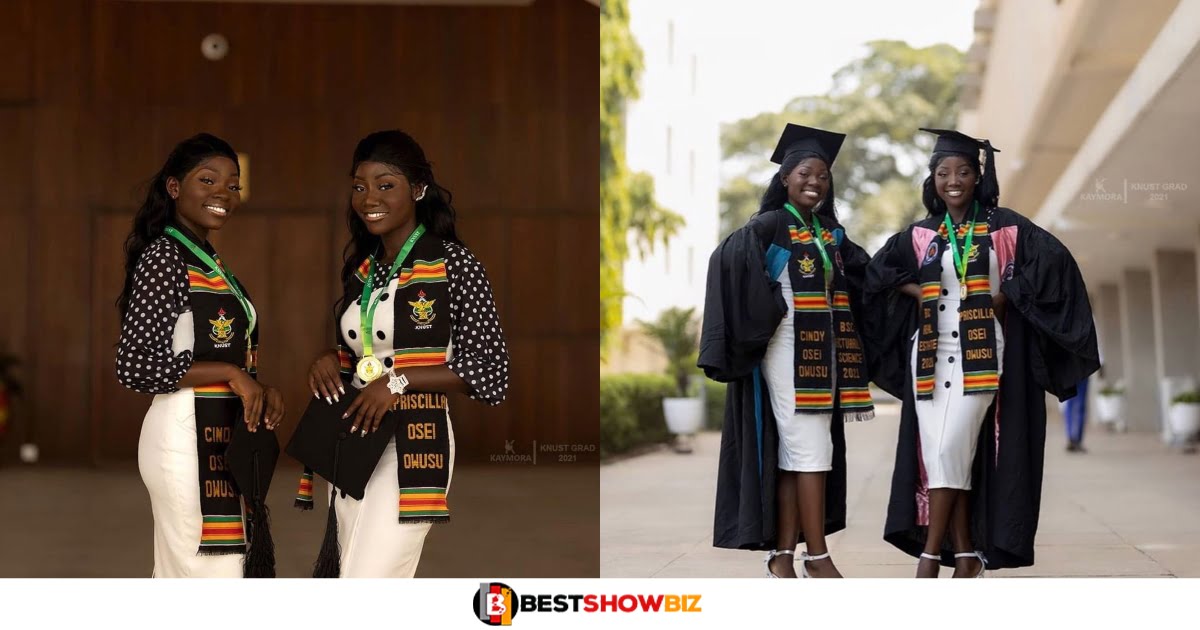 Meet the Ghanaian twins who earned degrees in real estate and actuarial science from KNUST on the same day.