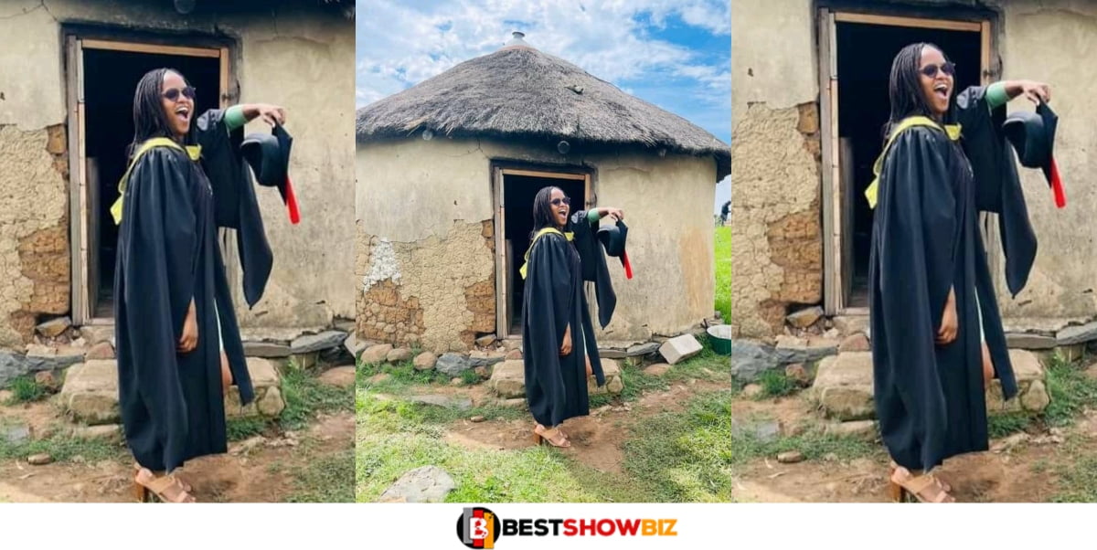 Her poor background didn't stop her: Beautiful Lady shares pictures from home after Graduation