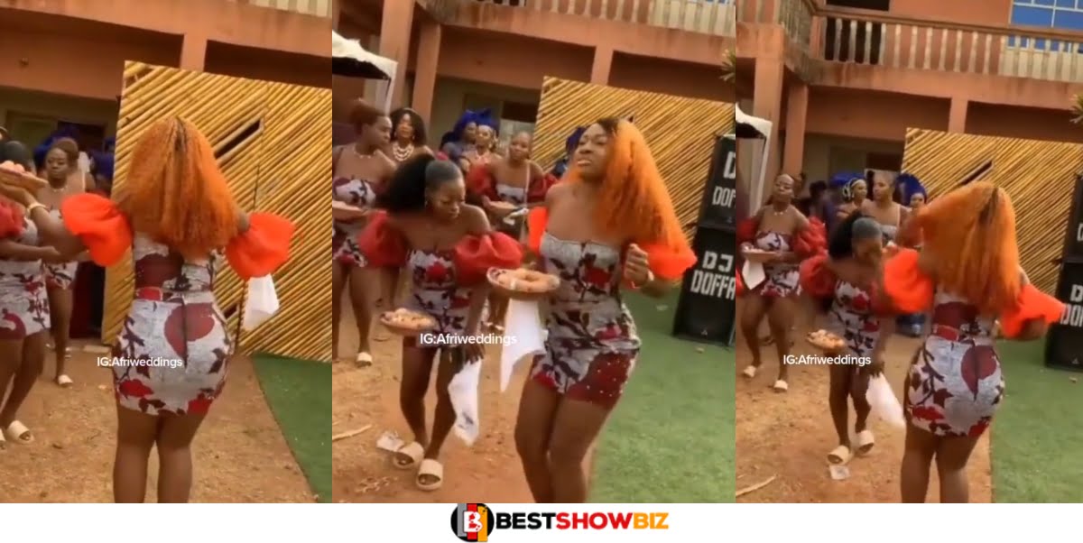 Lady in Short Skirt Distracts Wedding Guests With Her Beautiful Waist Dance (Video)