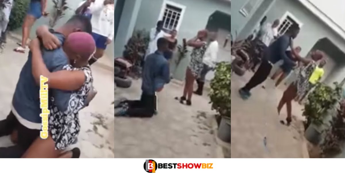 Like Seriously! Reactions as man gives girlfriend 'dirty slap' before proposing to her (Video)